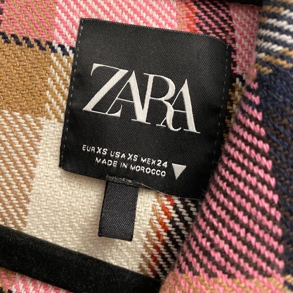 Zara women’s pink plaid overshirt Xs - Picture 3 of 8